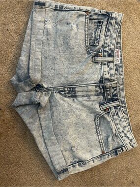 GAP Light Acid-Wash Denim Cuffed Shorts